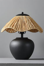 Keramik-Tischlampe mit Geflechtmuster