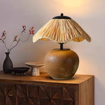 Keramik-Tischlampe mit Geflechtmuster
