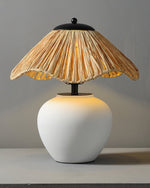 Keramik-Tischlampe mit Geflechtmuster