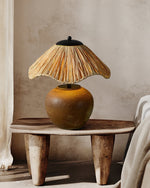 Keramik-Tischlampe mit Geflechtmuster