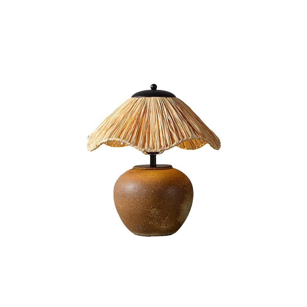 Keramik-Tischlampe mit Geflechtmuster