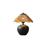 Keramik-Tischlampe mit Geflechtmuster