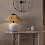 Keramik-Tischlampe mit Geflechtmuster
