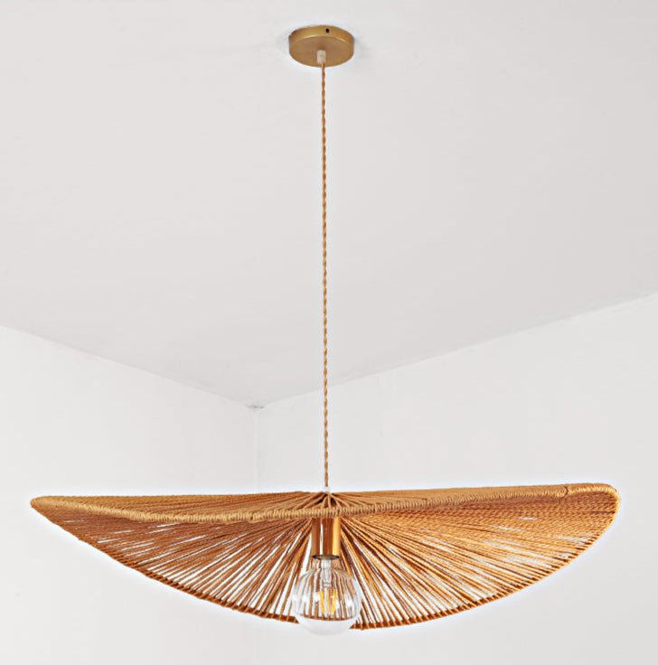 Artisan Woven Rattan Leaf Pendant Light for Dining and Living Spaces