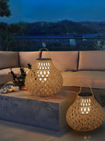 Woven Sphere Solar Lantern Outdoor Lamp
