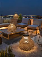 Woven Sphere Solar Lantern Outdoor Lamp
