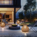 Woven Sphere Solar Lantern Outdoor Lamp