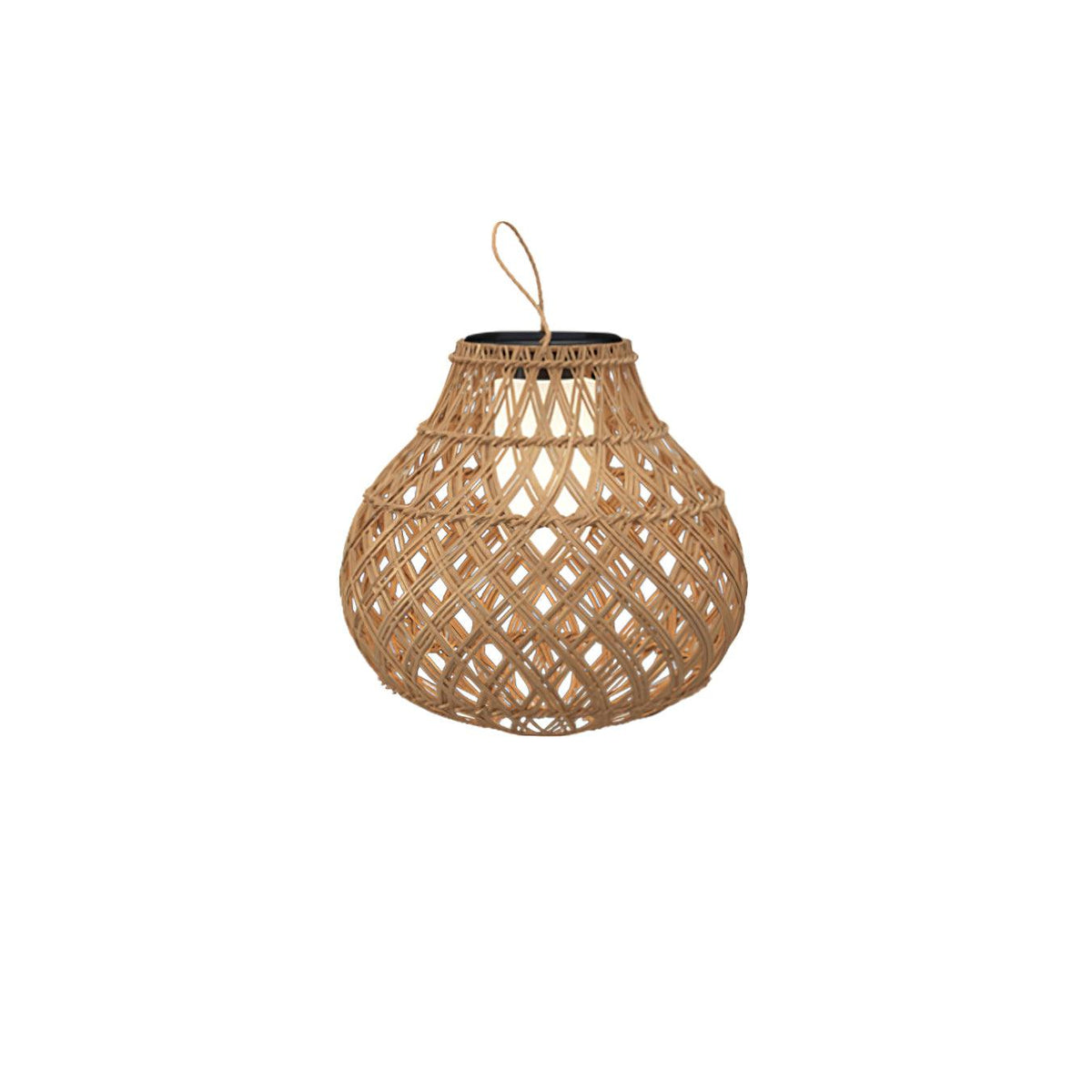 Woven Sphere Solar Lantern Outdoor Lamp