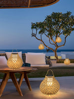 Woven Sphere Solar Lantern Outdoor Lamp