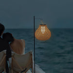Woven Sphere Solar Lantern Outdoor Lamp