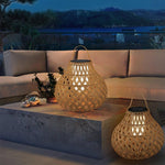 Woven Sphere Solar Lantern Outdoor Lamp