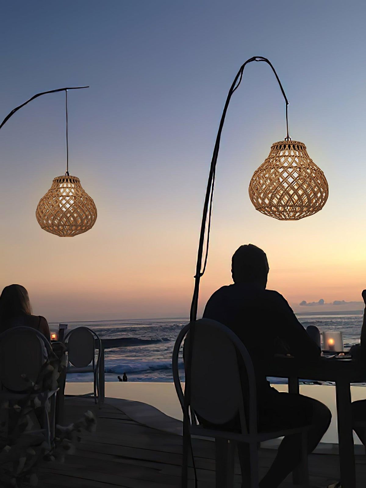 Woven Sphere Solar Lantern Outdoor Lamp