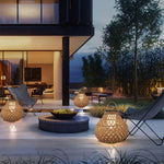 Woven Sphere Solar Lantern Outdoor Lamp