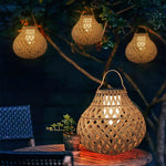 Woven Sphere Solar Lantern Outdoor Lamp