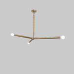 Wrapped Linear Chandelier in Brass and Leather – Modern Mid-Century Pendant Light