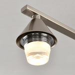 Sputnik Semi Flush Ceiling Light in Sand Nickel with Glass Shades