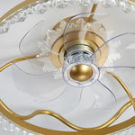 Modern Flush Mount Ceiling Fan with Dimmable LED Light and Remote