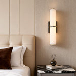 Modern Copper Cylinder Wall Sconce with Cloud Stone Shade