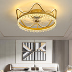Modern Flush Mount Ceiling Fan with Dimmable LED Light and Remote