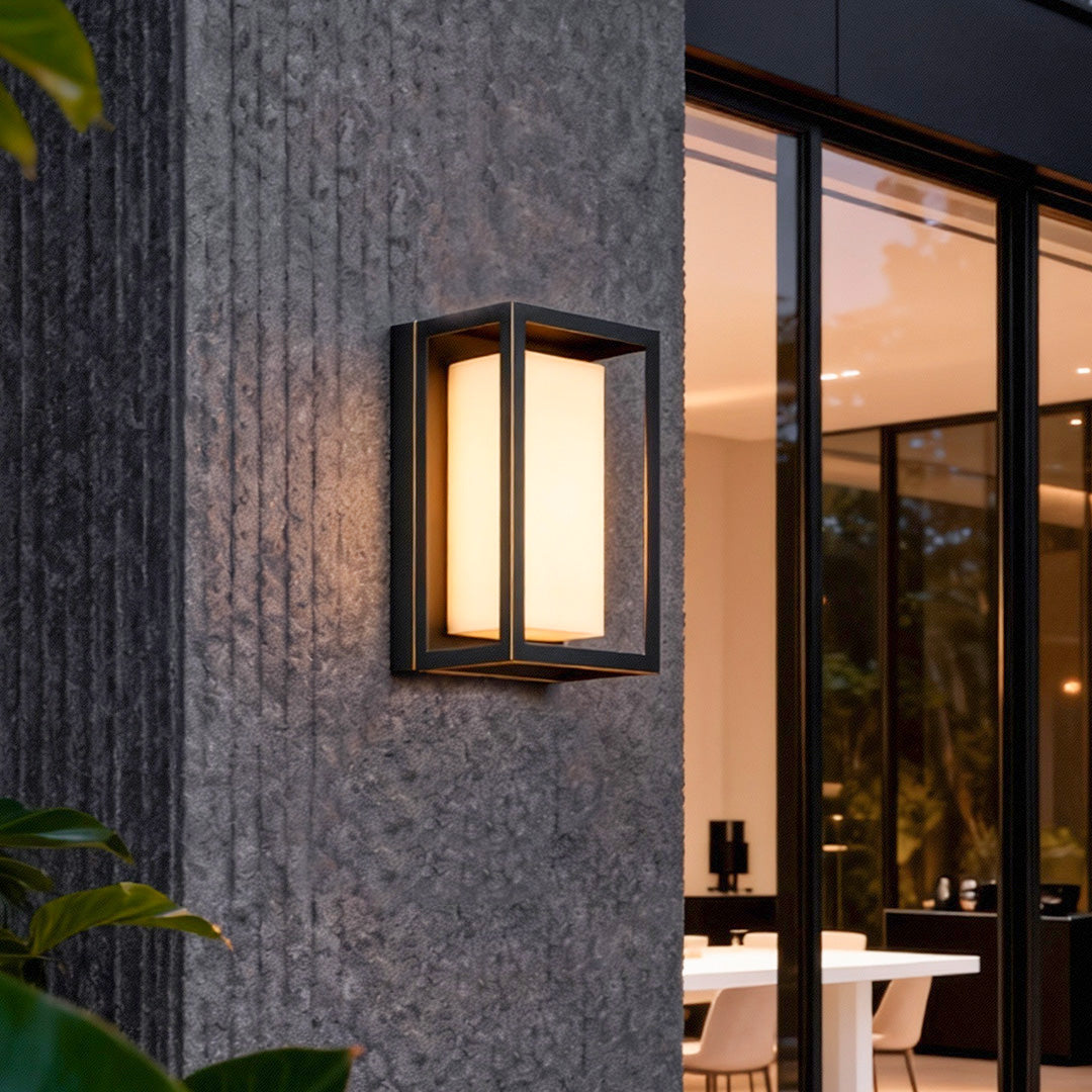 Aurelia Brass LED Outdoor Wall Sconce with Marble Accent