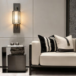 Aurelia Black Brass Wall Sconce with Marble Accent – Modern Retro LED Lighting