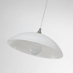 Ripple Glass Pendant Light in Matte White Iron Frame