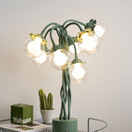 Verdant French Floral Table Lamp with Seven Hand-Bent Iron Branches
