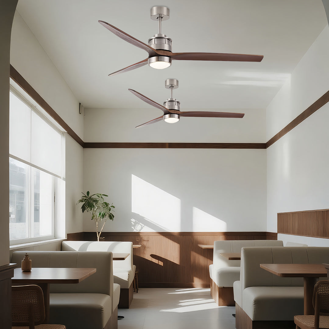 Aurelia LED Ceiling Fan with Light — Contemporary Wood-Blade Design