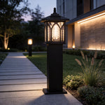 Solar Bollard Light with Mosquito Repellent, Modern Outdoor Pathway Lamp