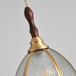 Ripple Glass Pendant Light in Copper Finish with Adjustable Hanging