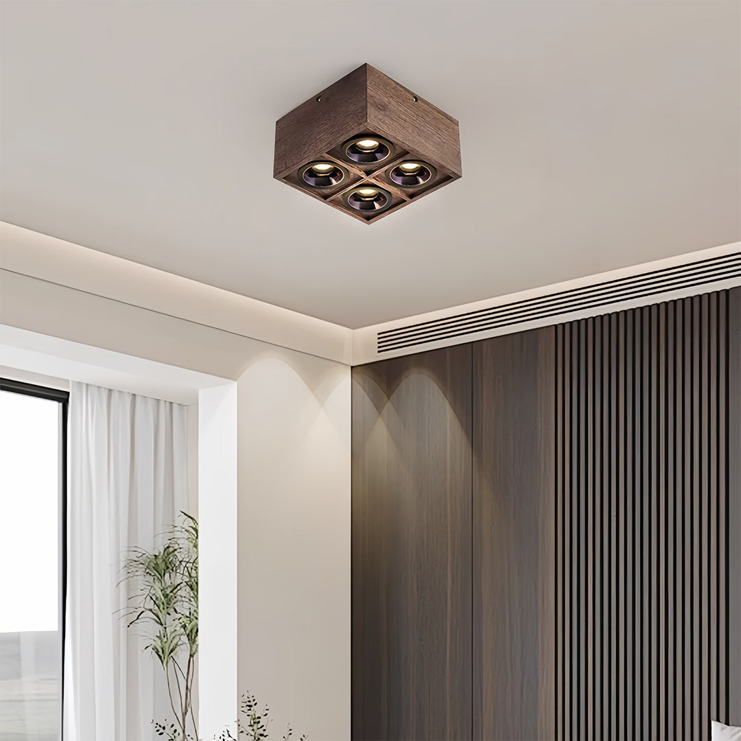 Walnut Multi-Head LED Recessed Downlights for Modern Interiors