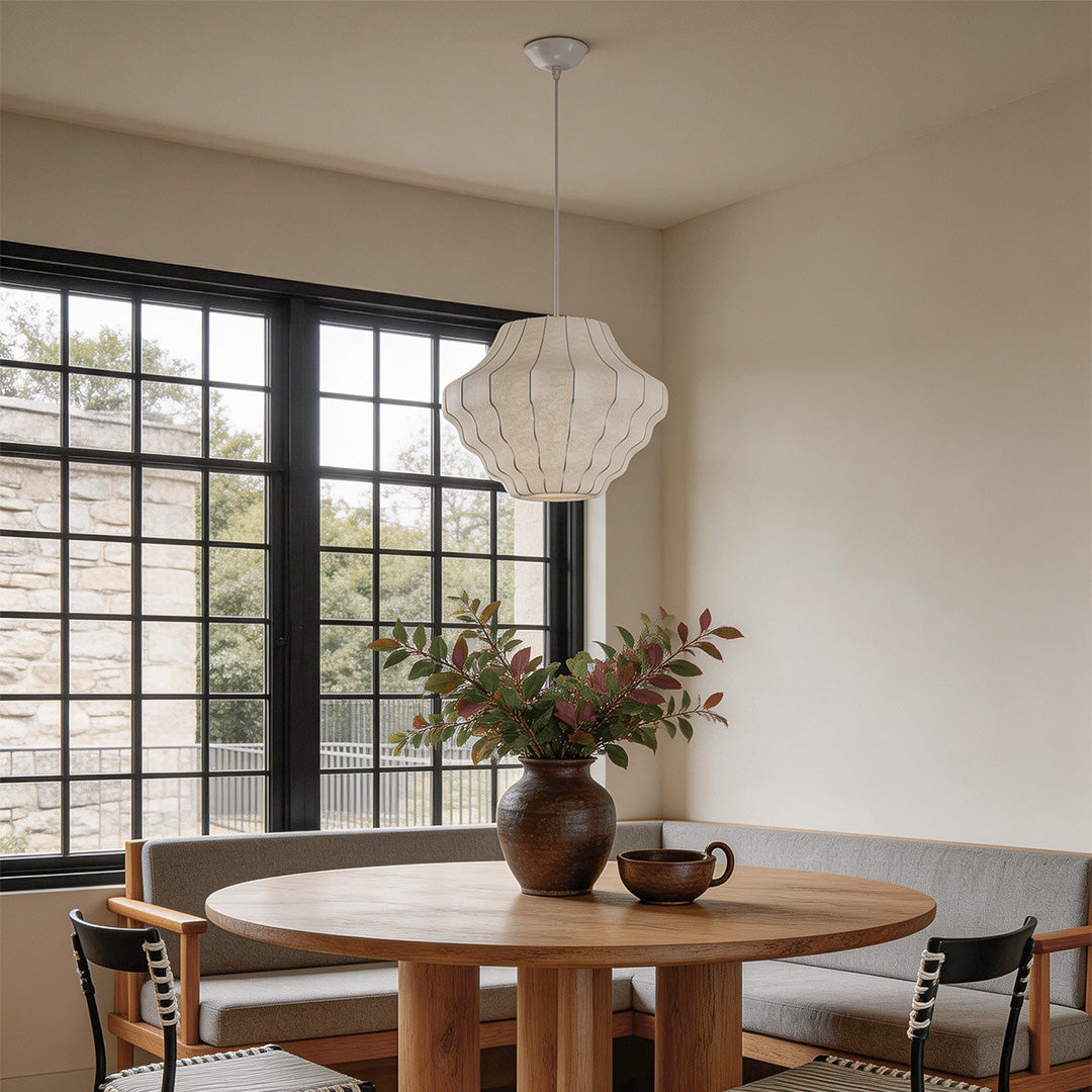 Silk Pendant Light – Japanese Vintage Minimalist Ceiling Lamp