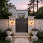 Solid Copper Vintage Outdoor Wall Sconce with Clear Glass Shade