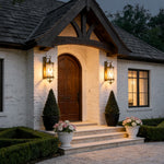 European Retro Outdoor Wall Sconce in Copper with Clear Glass Shade