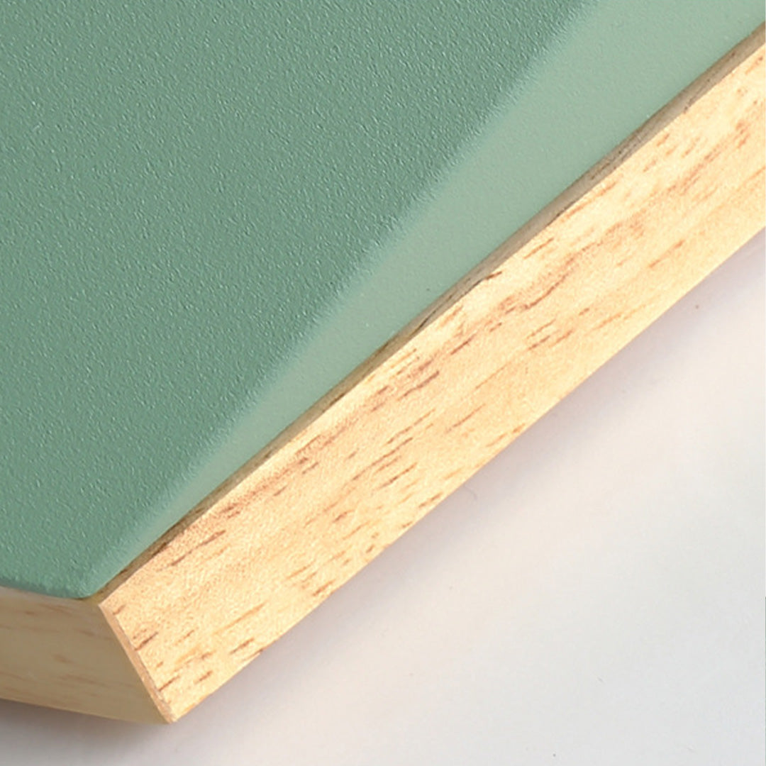 Nordic Geometric Wooden Flush Mount Ceiling Light with Acrylic Shade