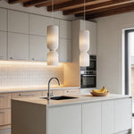 Cylinder Silk Pendant Light with Wabi-Sabi Elegance