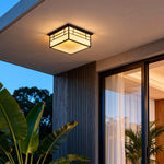 Aurelia Square Flush Mount Ceiling Light in Stainless Steel and Glass