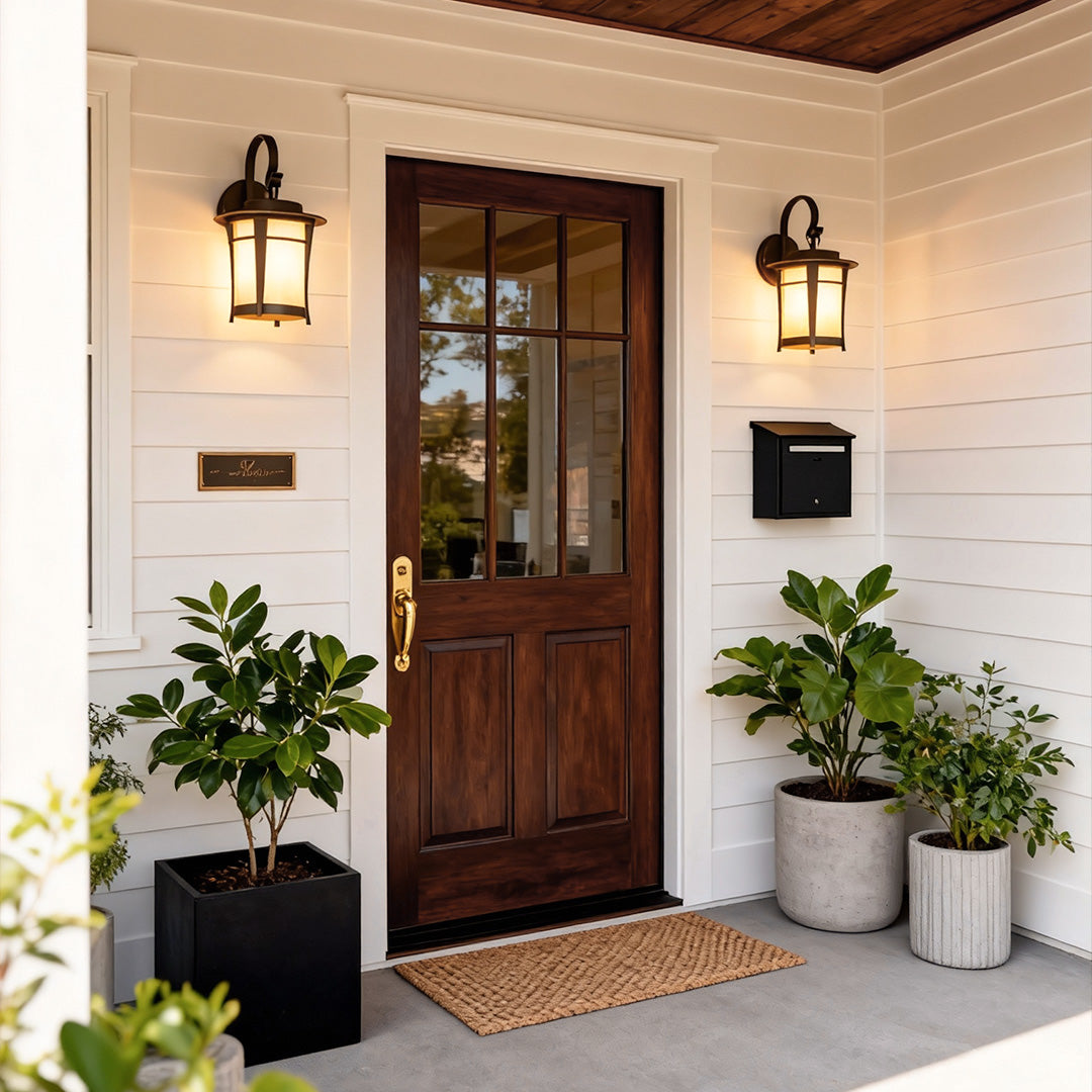 Retro Outdoor Wall Sconce with Warm LED Light – Die-Cast Aluminum