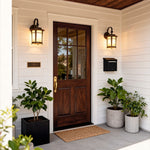 Retro Outdoor Wall Sconce with Warm LED Light – Die-Cast Aluminum