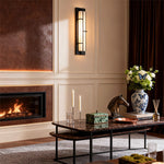 Art Deco Marble Wall Sconce | Modern Linear LED Strip Lamp in Copper