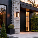 Aurelia Brass LED Outdoor Wall Sconce with Marble Accent