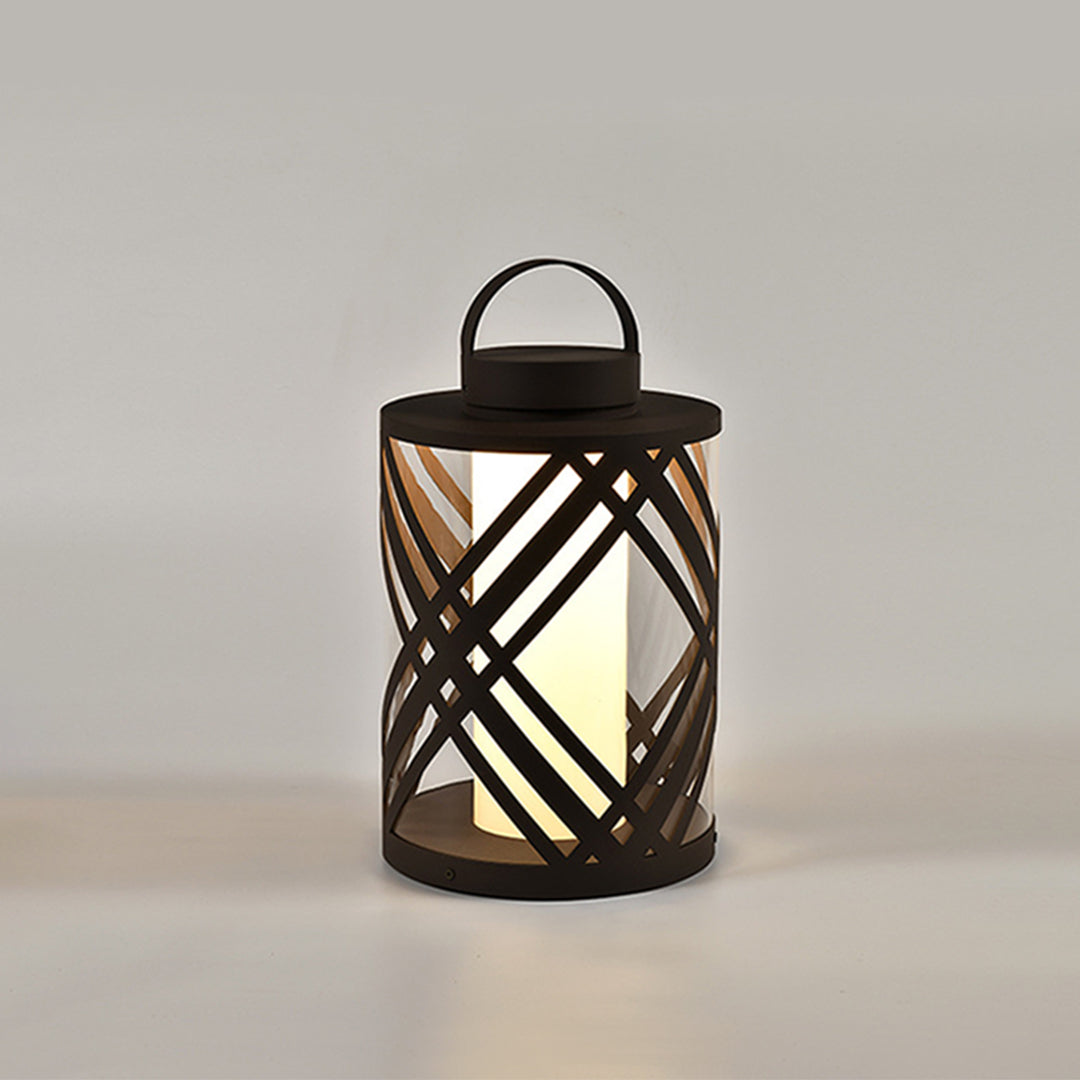 Perforated Stainless Steel Landscape Light with Warm LED Glow