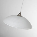 Ripple Glass Pendant Light in Matte White Iron Frame