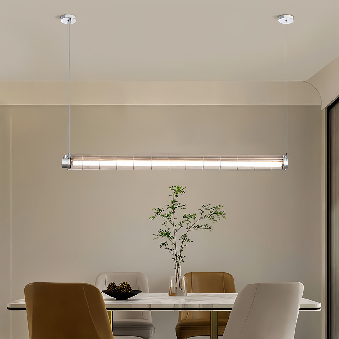 Linear LED Pendant Light with Vintage Industrial Design