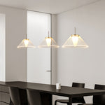 Spectrum Clear Glass Pendant Light for Kitchen Island, Modern LED Hanging Lamp