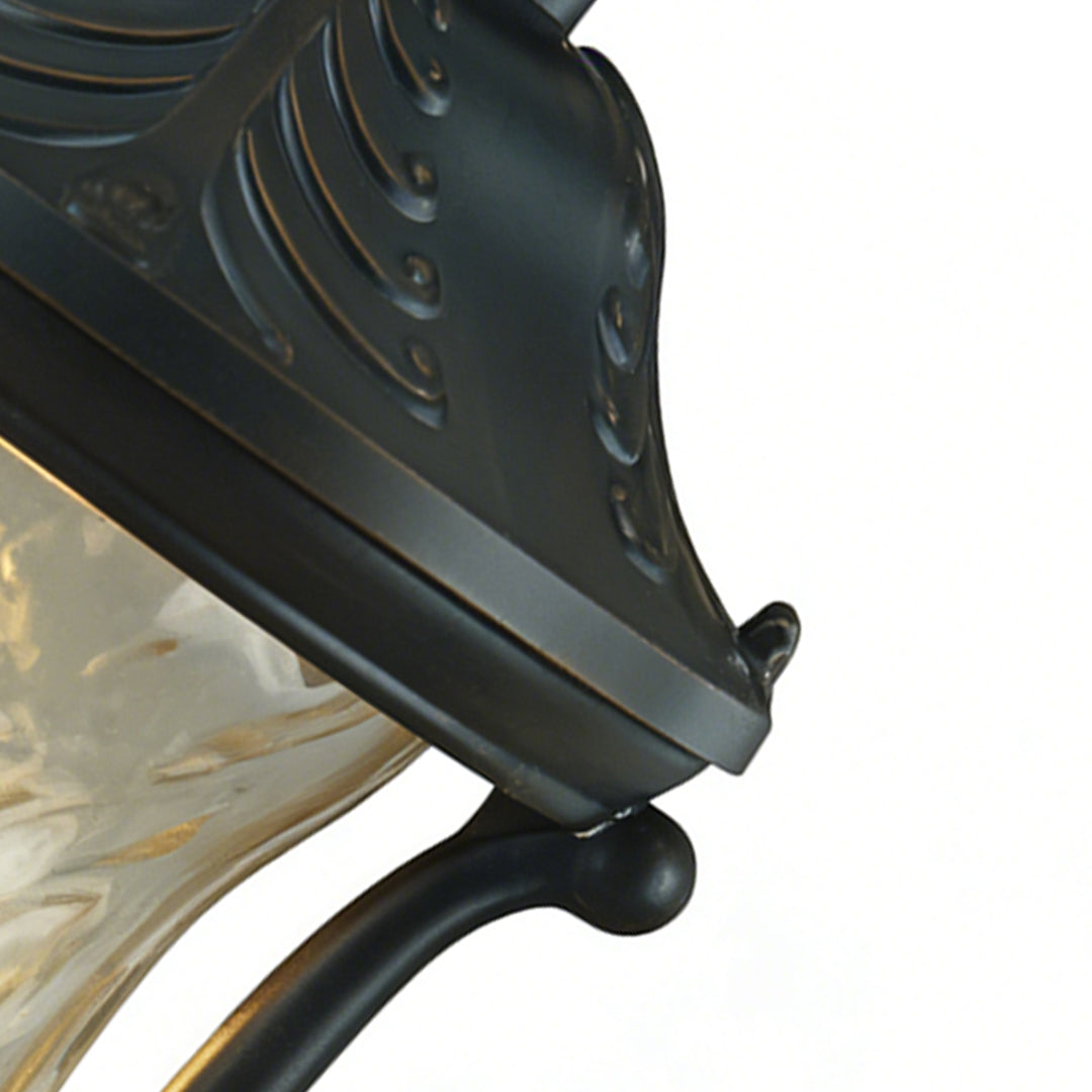 Chestnut Aluminum Post Light with Clear Glass Shade for Modern Gardens