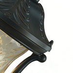 Chestnut Aluminum Post Light with Clear Glass Shade for Modern Gardens
