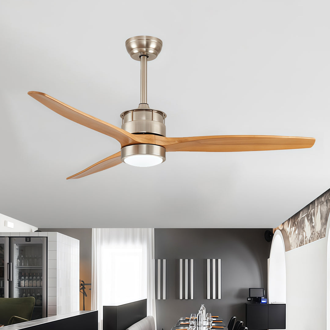 Aurelia LED Ceiling Fan with Light — Contemporary Wood-Blade Design