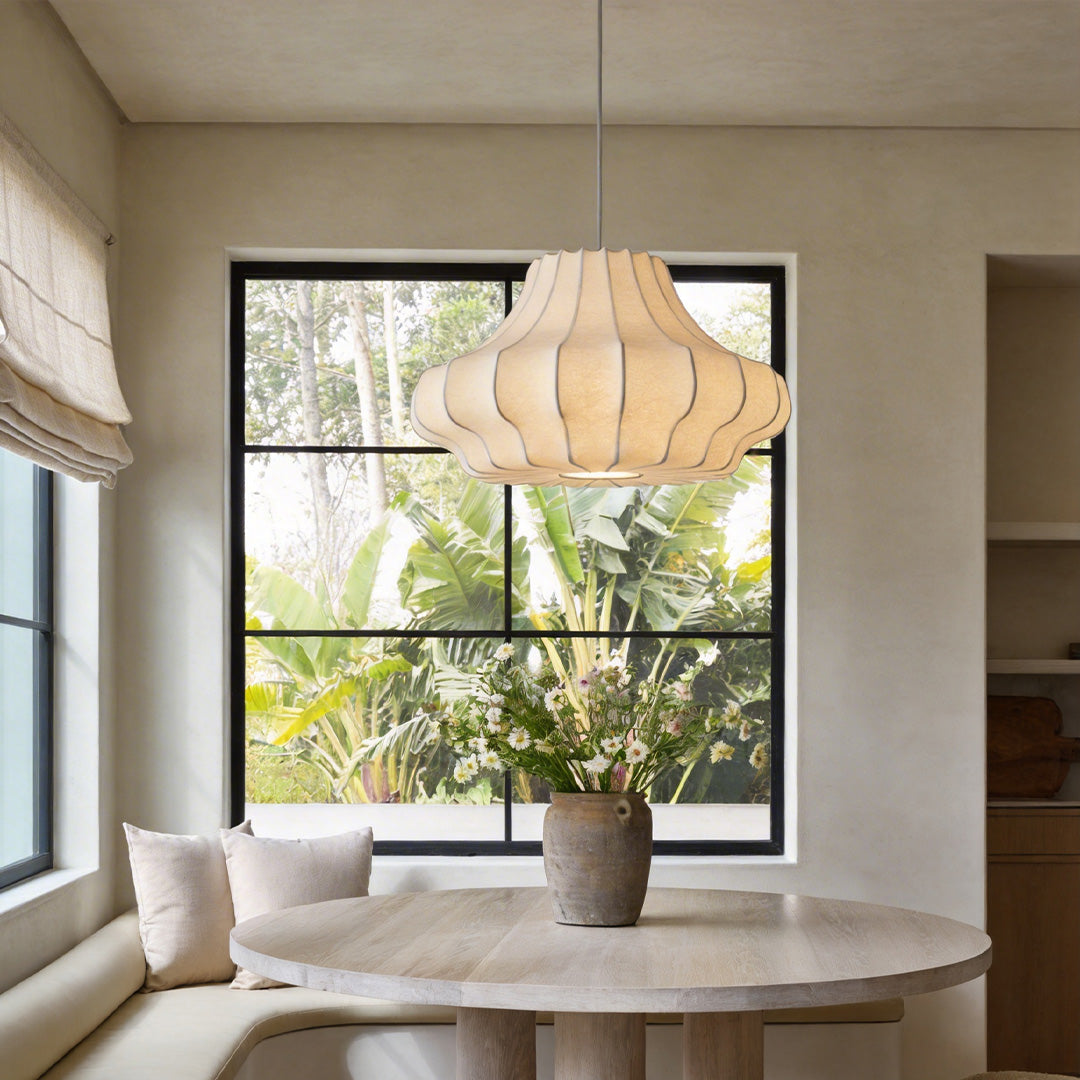 Silk Pendant Light – Japanese Vintage Minimalist Ceiling Lamp