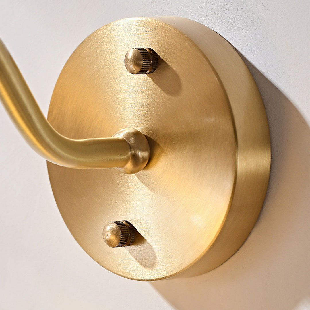 South Seas Brass Wall Sconce with White Wax Wood and Glass Shade